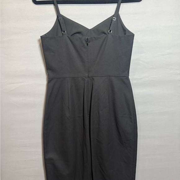 Banana Republic Black Sheath Dress Spaghetti Strap Bodycon Midi, Size 6 - Picture 7 of 9